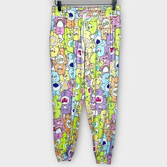 CARE BEARS Colorful Women's Sleep Joggers Size Medium Kidcore Loungewear - Picture 2 of 4